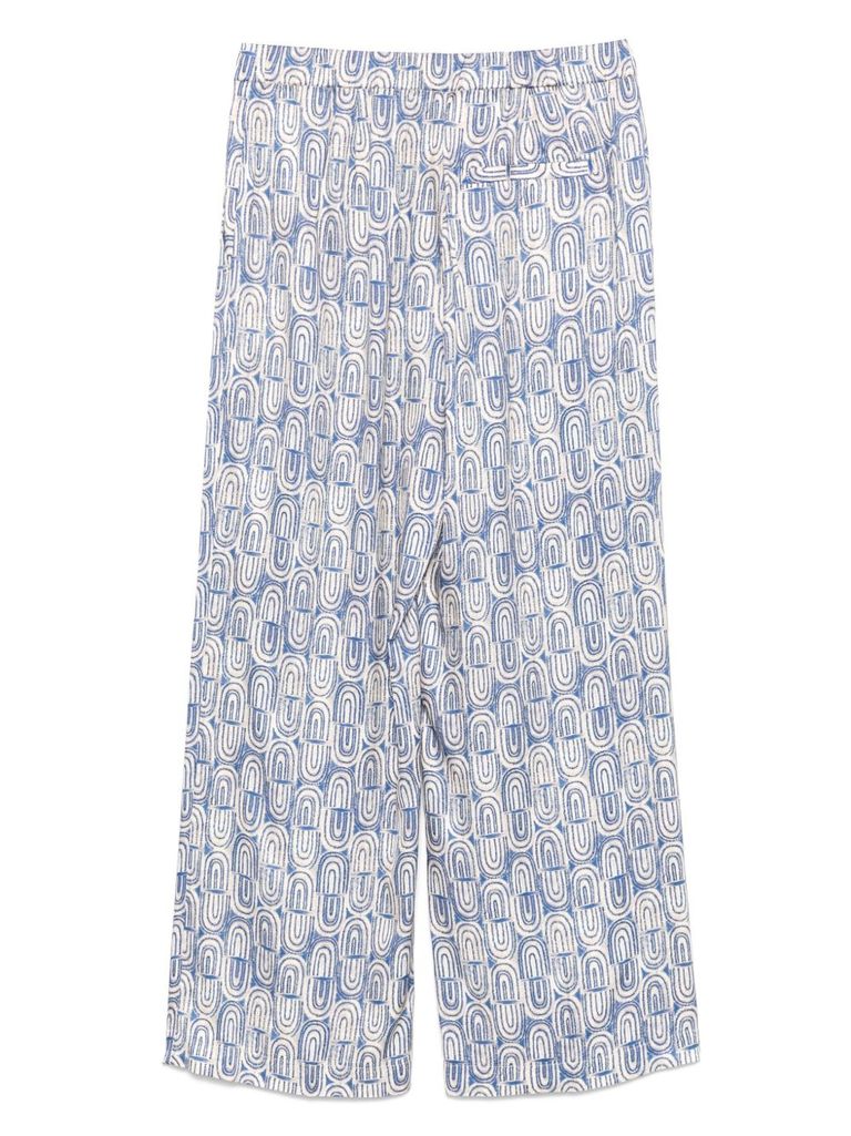 Shop Seventy Sergio Tegon Blue Patterned Trousers