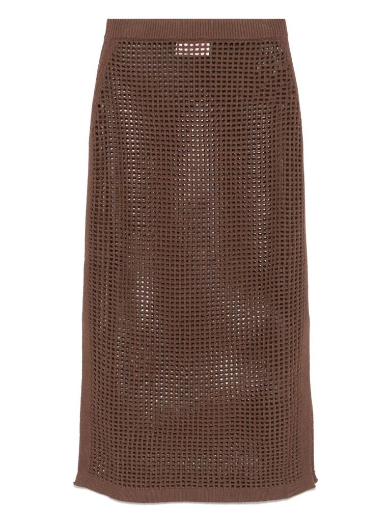 Mc2 Saint Barth Darline Midi Skirt In Brown