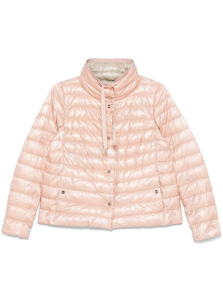 Herno Quilted Lightweight Polyamide Jacket With Contrasting Collar In Pink