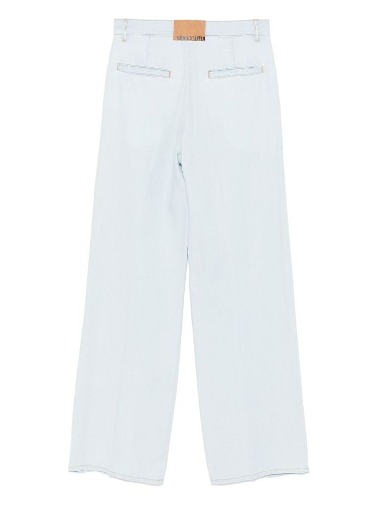 Shop Semicouture Sky Blue 'felipa' Trousers