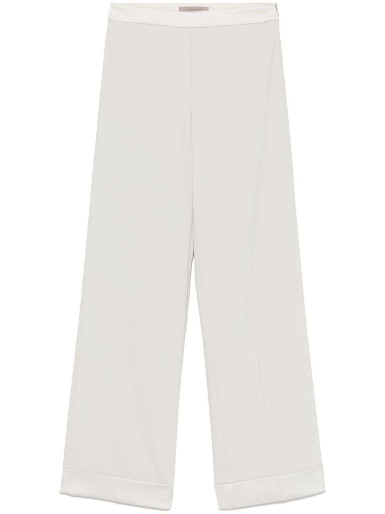 Shop D Exterior Light Green Trousers With Turn-up Hem