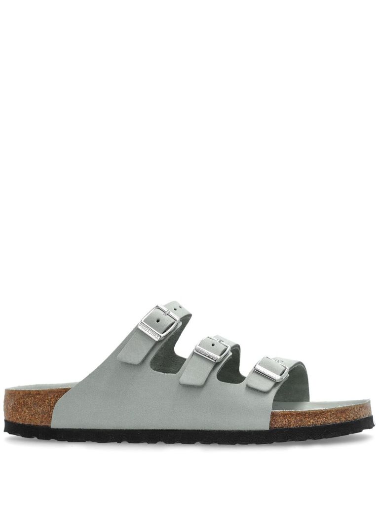 Birkenstock Florida Flex Platform Slide Sandal In Green