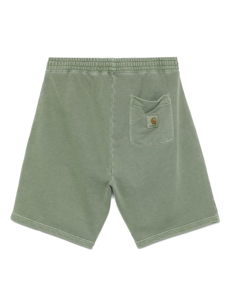 Carhartt Green Shorts In Cotton With Pocket And Logo In Green