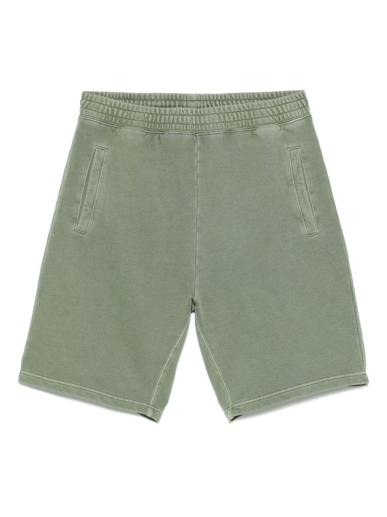 Carhartt Green Shorts In Cotton With Pocket And Logo In Green