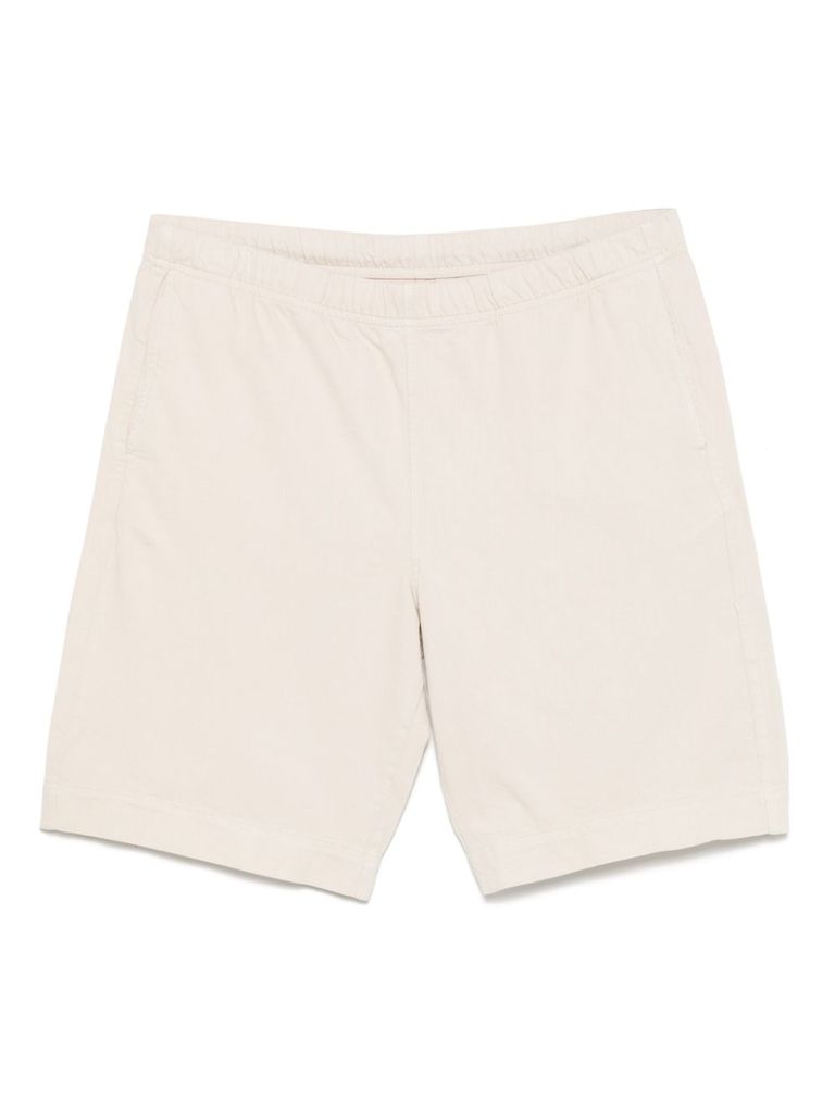 PS BY PAUL SMITH WHITE SHORTS IN COTTONE AND LINEN WITH COLORED ZEBRA 