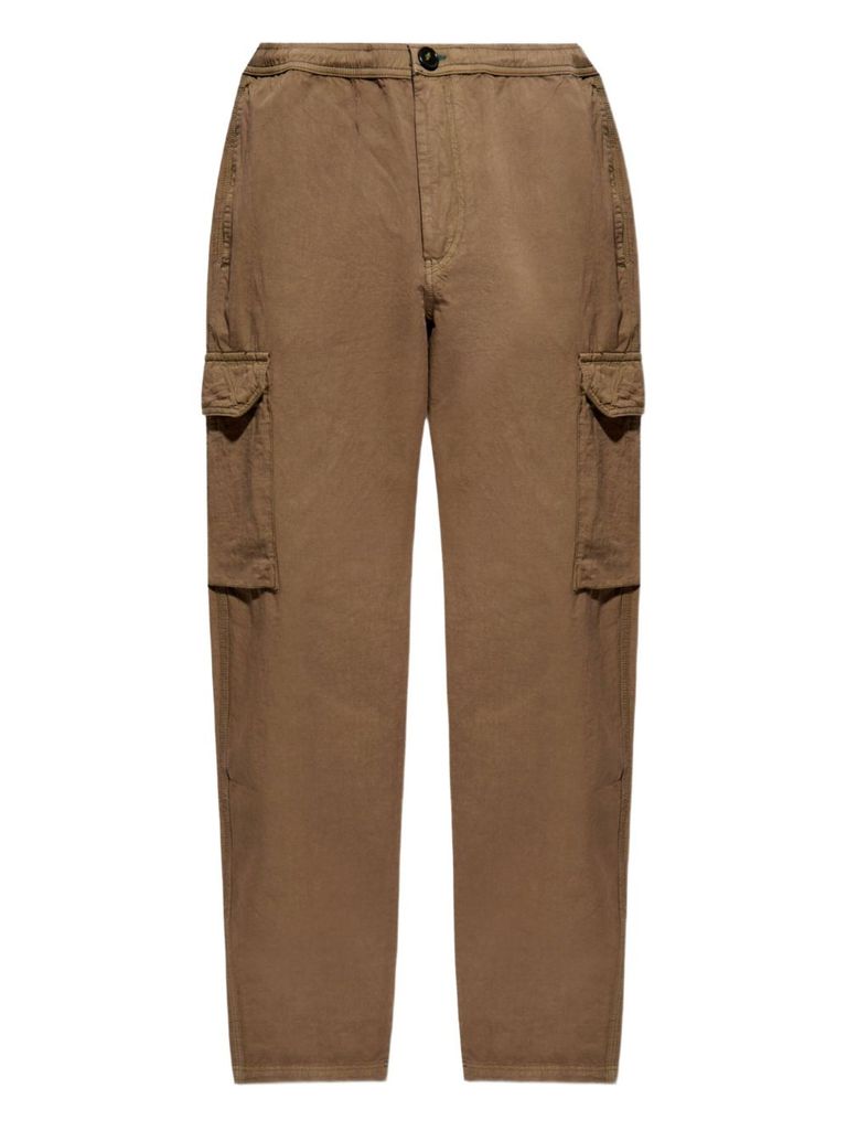 Ps By Paul Smith Brown Trousers In Cotton And Linen With Pockets In Brown