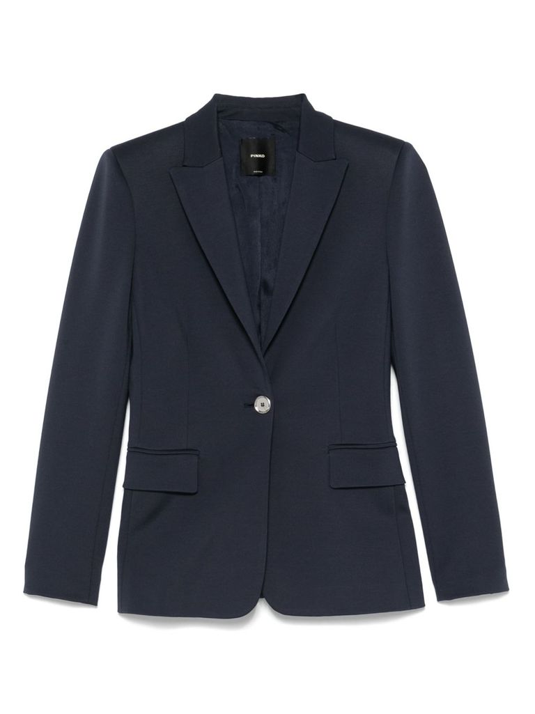 Pinko Tailored Blue Blazer With Single-button Closure In Blue