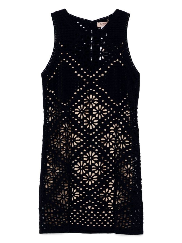 Twinset Twin-set Black Cotton Dresses In Black