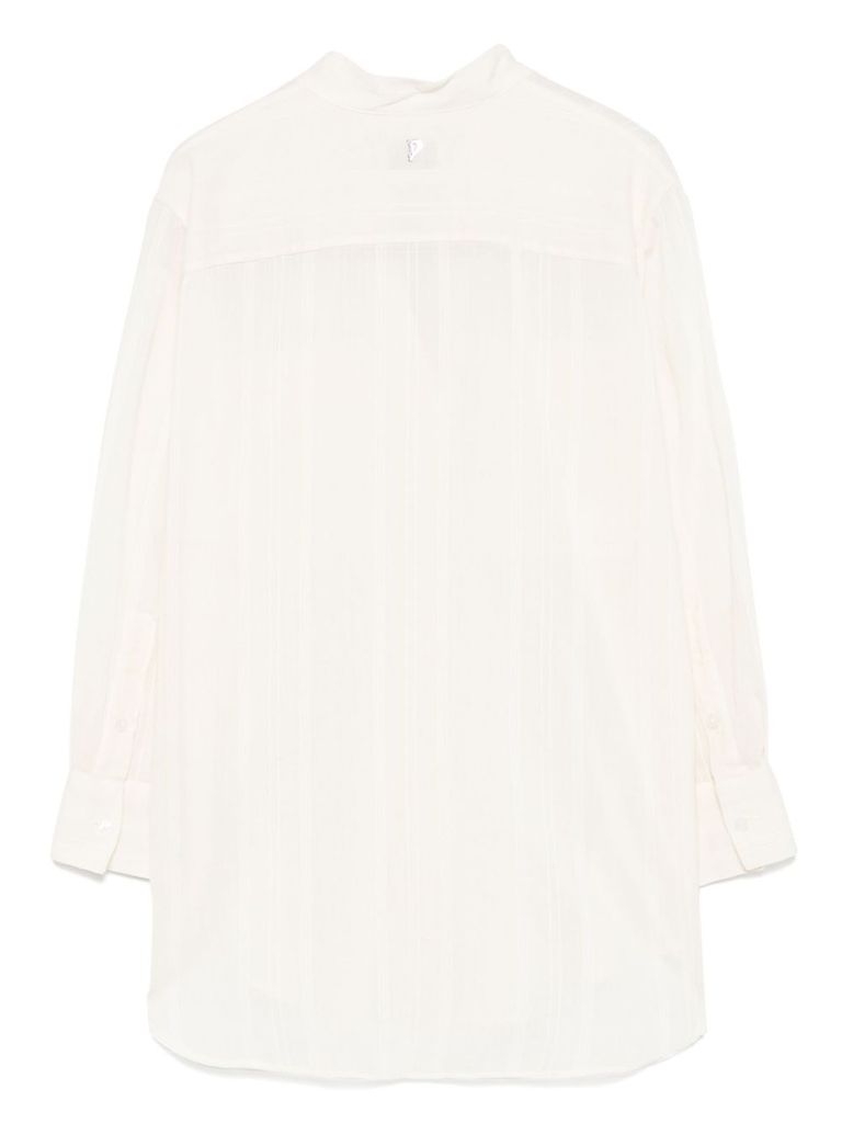 Dondup Relaxed Fit White Button-down Shirt With Chest Pockets In White