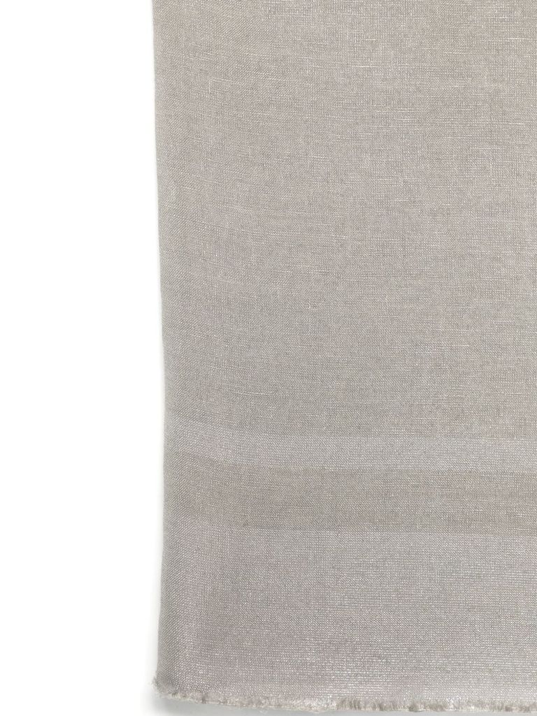 Antonelli Linen-blend Grey Scarf With Fringed Edges In Grey