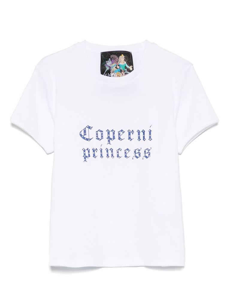 Coperni X Disney T-shirt Princess Aus Baumwoll-jersey In White