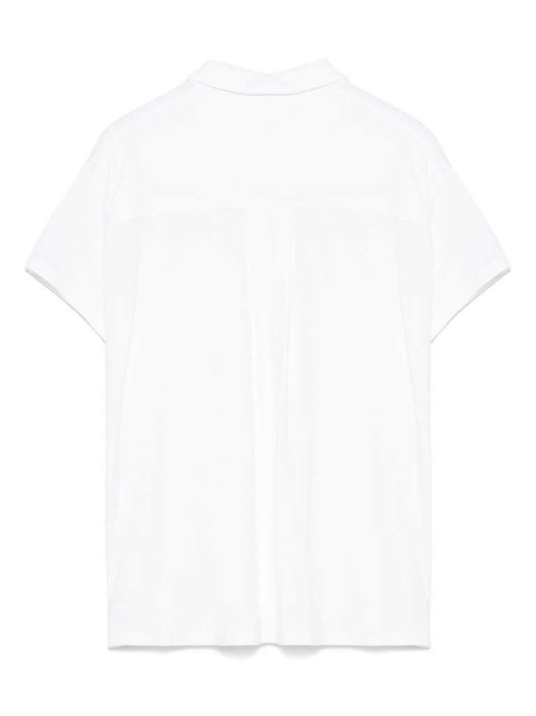Majestic Filatures Short-sleeved White Shirt With Classic Collar In White