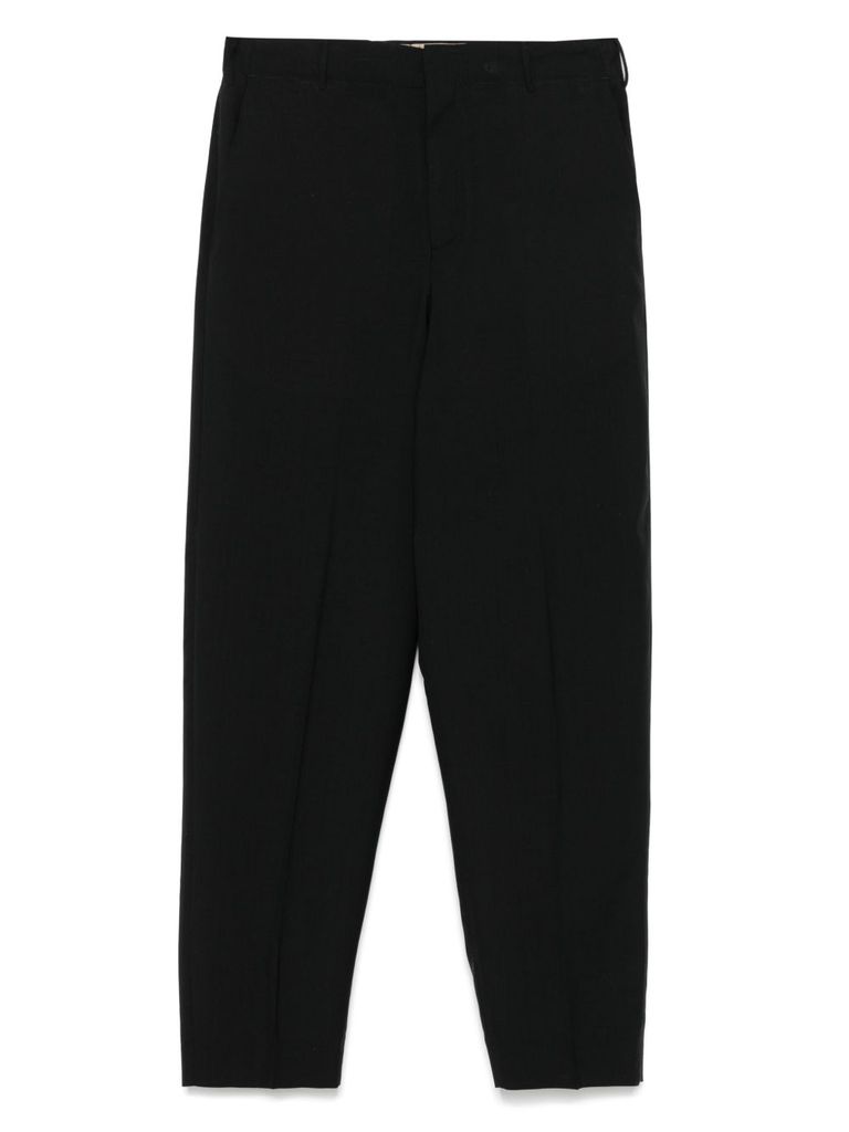Pt Torino Pantalone In Misto Lana Stretch Nero Uomo In Black