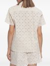 moncler - Ivory embroidered cotton-blend shirt - 1