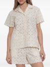 moncler - Ivory embroidered cotton-blend shirt - 4