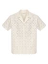 moncler - Ivory embroidered cotton-blend shirt