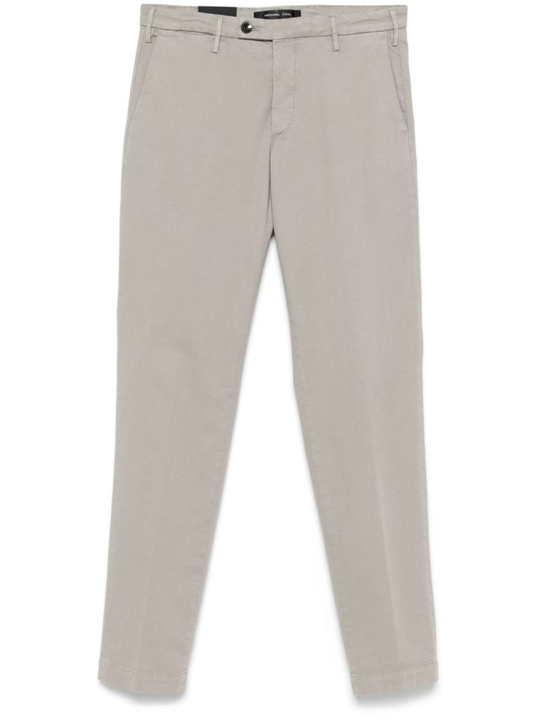 Shop Michael Coal Grey Stretch Trousers