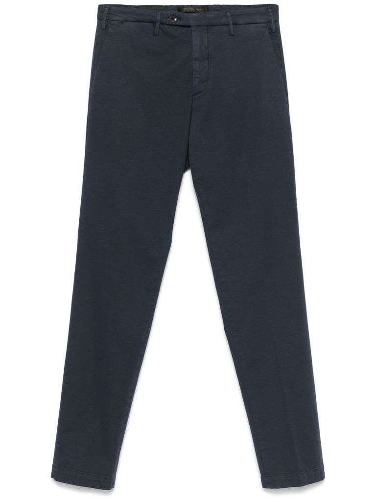 Michael Coal Navy Blue Stretch Trousers In Blue