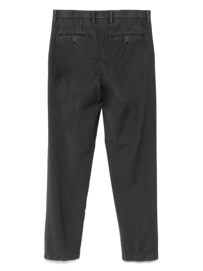 Myths Anthracite Grey Virgin Wool Trousers In Grey