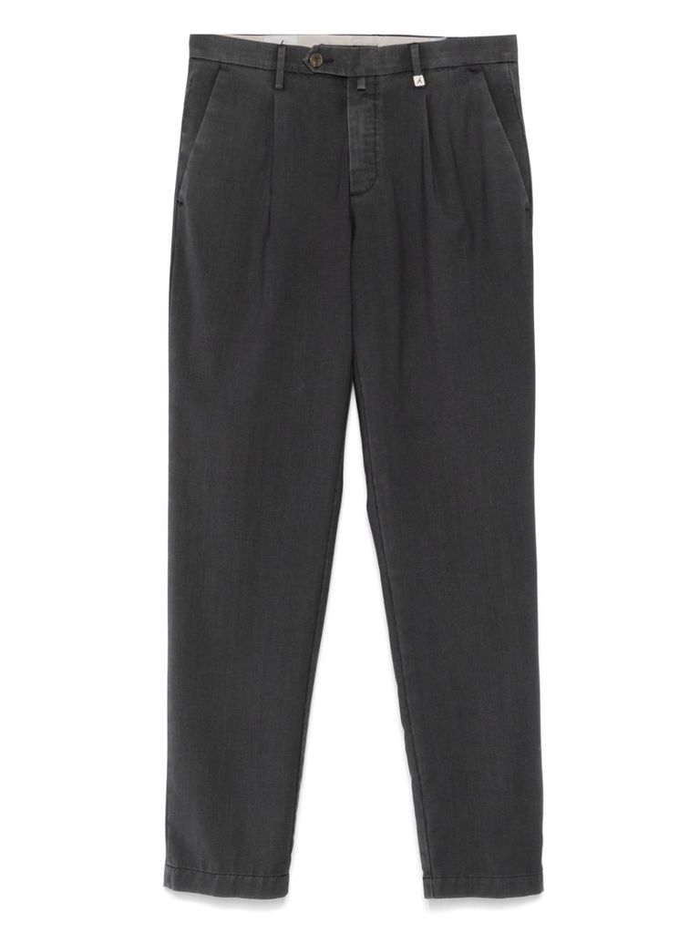 Myths Anthracite Grey Virgin Wool Trousers In Grey