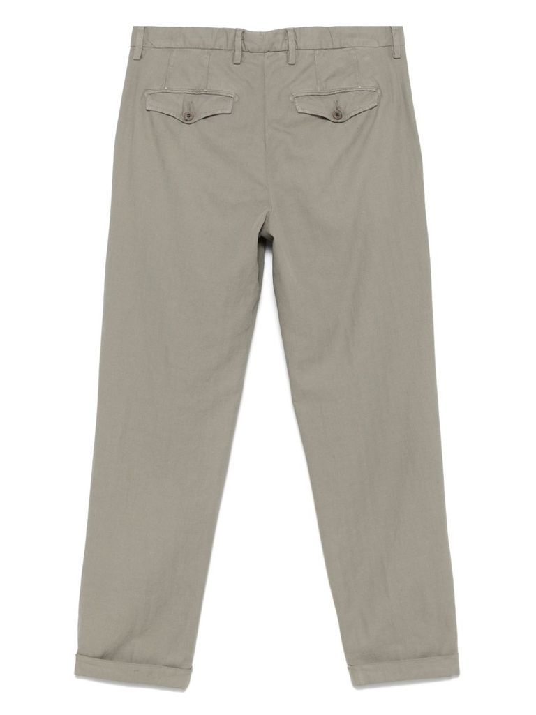 Myths Tapered Trousers In Sophisticated Tortora Hue In Grey