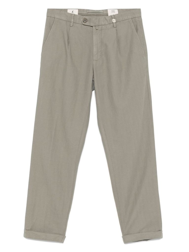 Myths Tapered Trousers In Sophisticated Tortora Hue In Grey