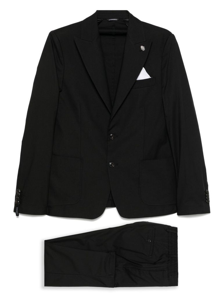 Shop Daniele Alessandrini Black Single Breasted Suit