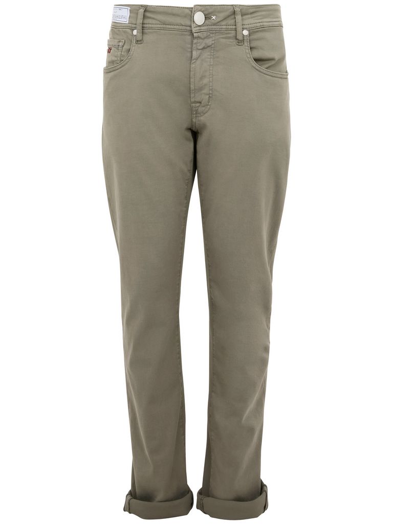 Tramarossa Olive Green Slim-fit Denim Jeans In Green