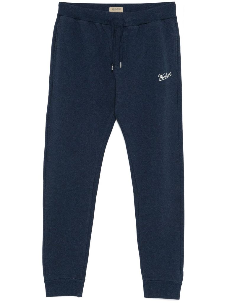 Woolrich Navy Blue Cotton Sport Trousers In Blue