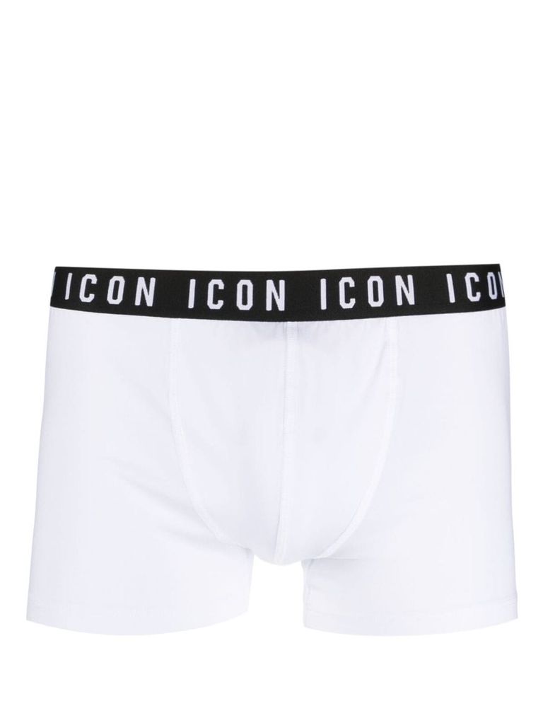 Dsquared2 Logo Boxer Shorts With Elastic Waistband In White