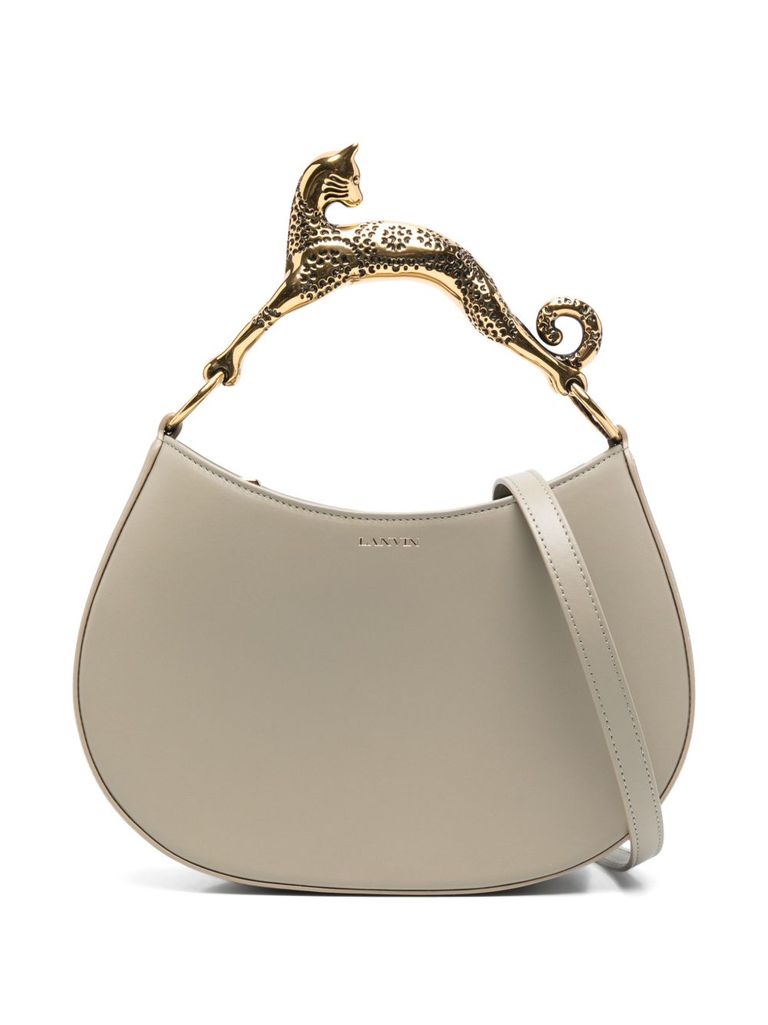 Lanvin Ivory Calfskin Handbag With Cat-shaped Handle