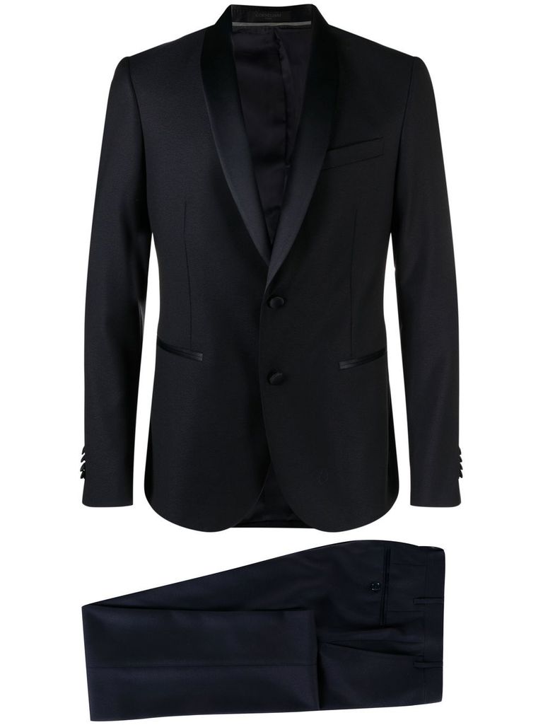Corneliani Navy Blue Single-breasted Slim-cut Dinner Suit