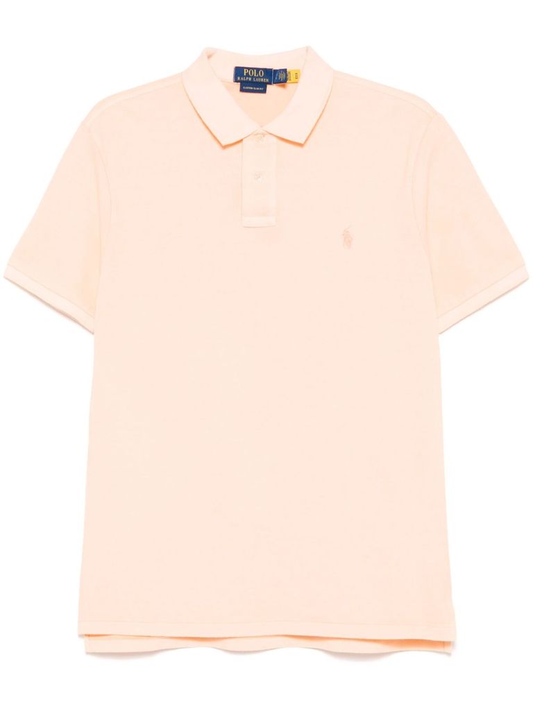 Pink cotton shirt with embroidered logo