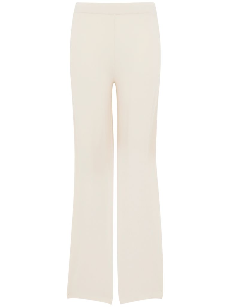 Kangra Cashmere Ivory High-waisted Wide-leg Trousers