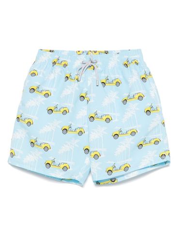 MC2 SAINT BARTH - Light blue 'Gustavia' swimsuit with print