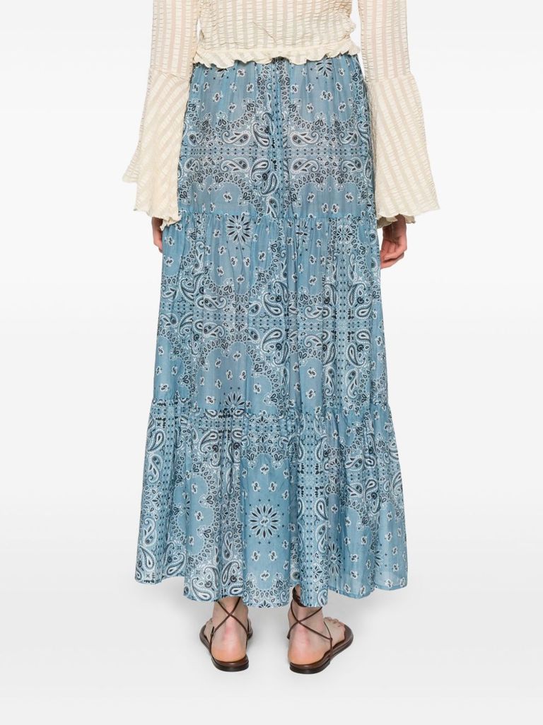 スカート MC2 Saint Barth CHEYENNE - Long skirt in cotton and silk. MC2 Saint Barth Cheyenne - Long Skirt In Cotton And Silk