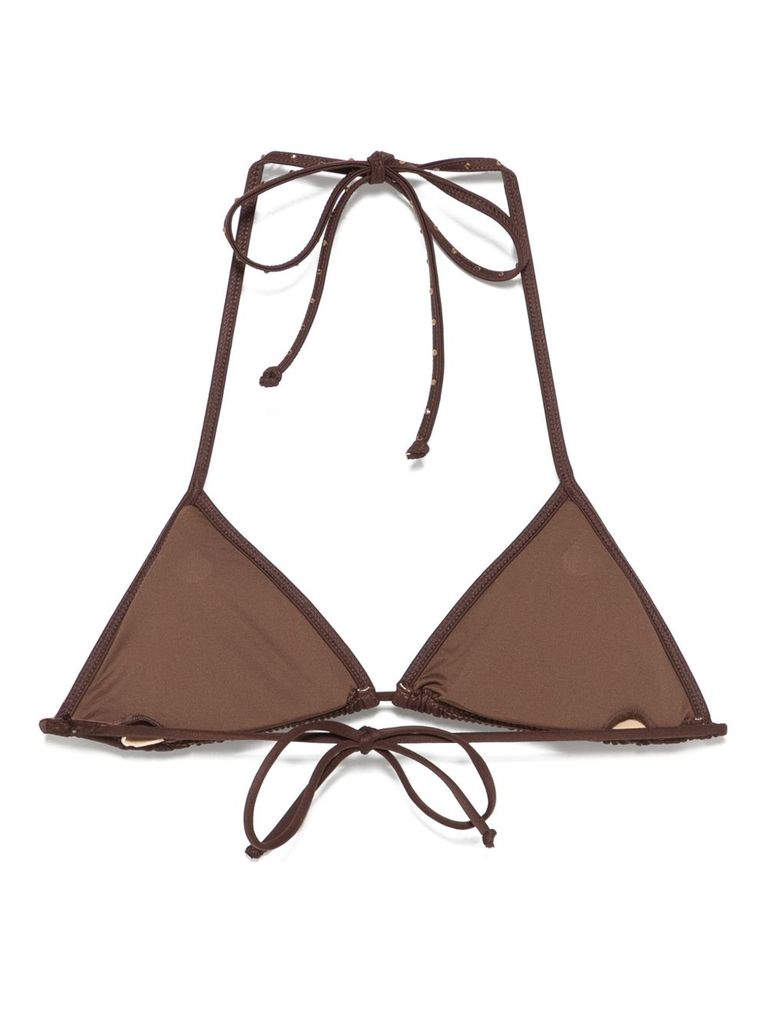 MC2 SAINT BARTH 'LEAH STRING' BROWN BIKINI TOP