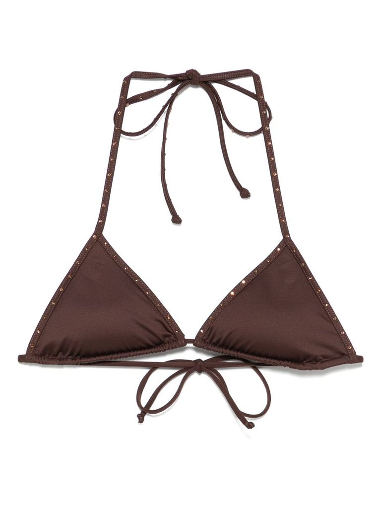 MC2 SAINT BARTH 'LEAH STRING' BROWN BIKINI TOP