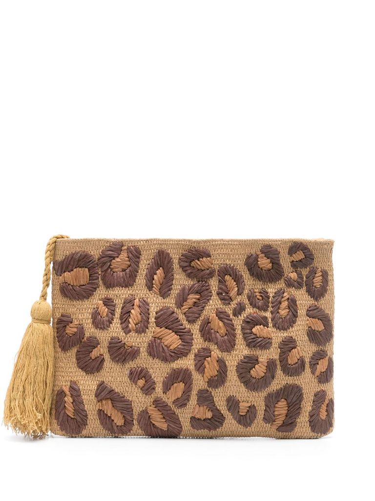 MC2 SAINT BARTH 'STRAW POUCH' SAND BEIGE CLUTCH BAG