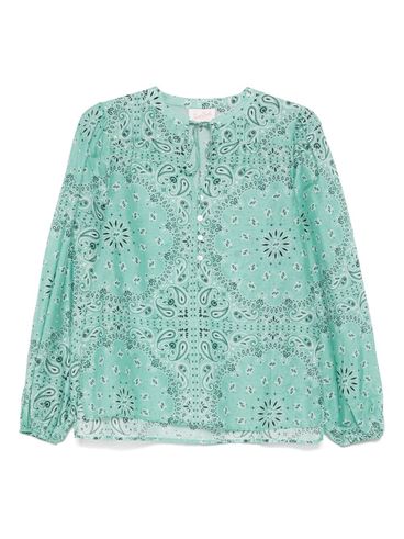 MC2 SAINT BARTH - 'Harper' turquoise blue-green cotton silk blended blouse