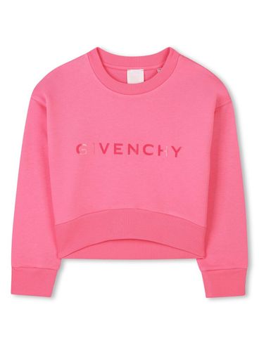 GIVENCHY - Felpa in misto cotone rosa con logo