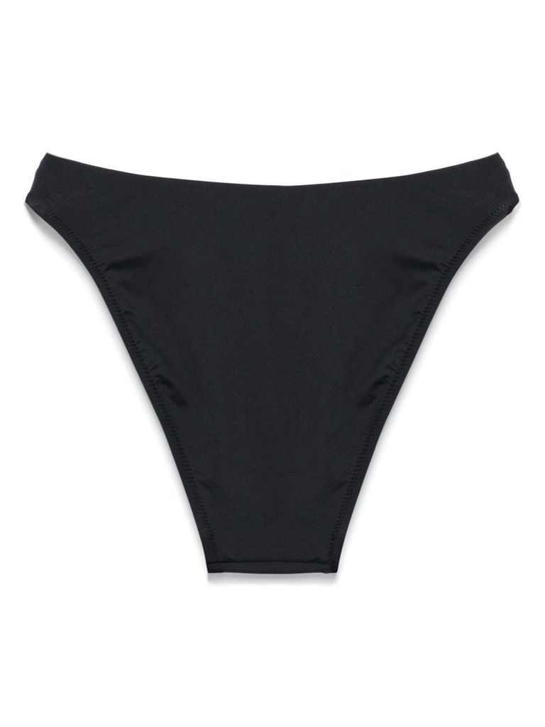 Shop Polo Ralph Lauren Black High Waist Bikini Bottom With Logo