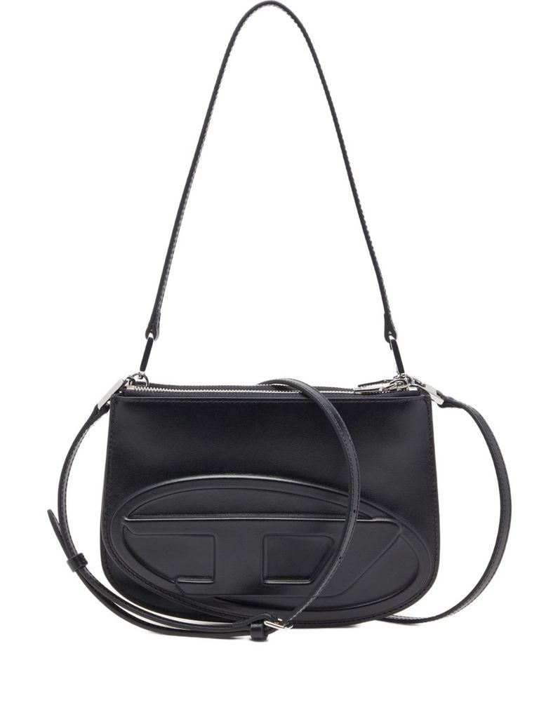 Diesel Womens T8013 1dr Twin Leather Shoulder Bag In Black