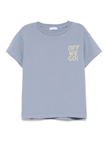 LARANJINHA - Powder blue cotton t-shirt with print