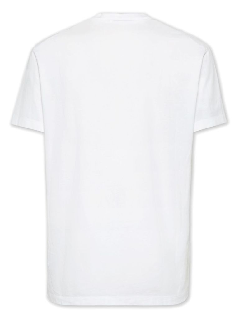 Dsquared2 White T-shirt With Logo Print On The Front In Cotton Man