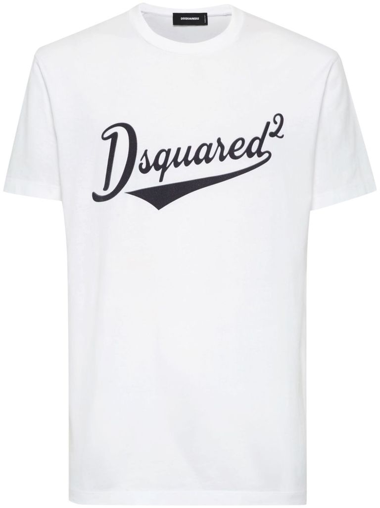 Tシャツ・カットソー DSQUARED2 WHITE COTTON T-SHIRT WITH LOGO White cotton t-shirt with logo