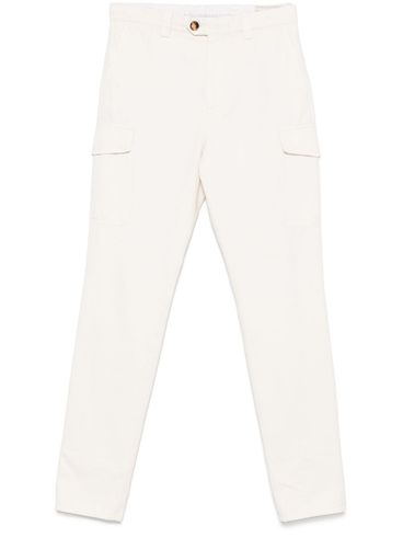 BRUNELLO CUCINELLI - Light beige cargo pants with pockets