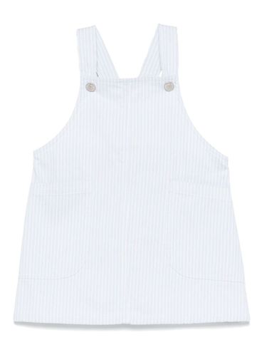 LARANJINHA - Light blue cotton blended styled overalls dress
