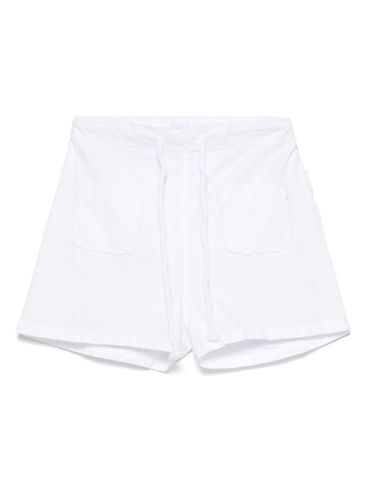 LARANJINHA - White cotton shorts with elasticated drawstring waistband