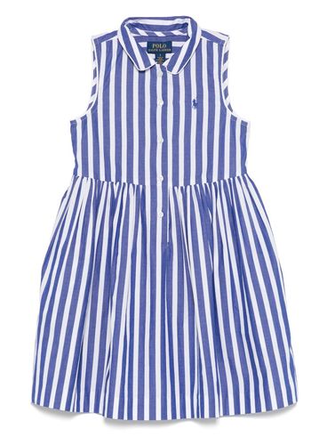 POLO RALPH LAUREN - Abito in cotone blu con logo